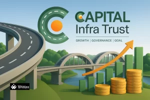Capital Infra Trust logo with highway infrastructure background representing income distribution event