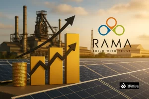 Rama Steel Tubes' solar energy project featuring steel structures and single-axis trackers in collaboration with Onix Renewable.