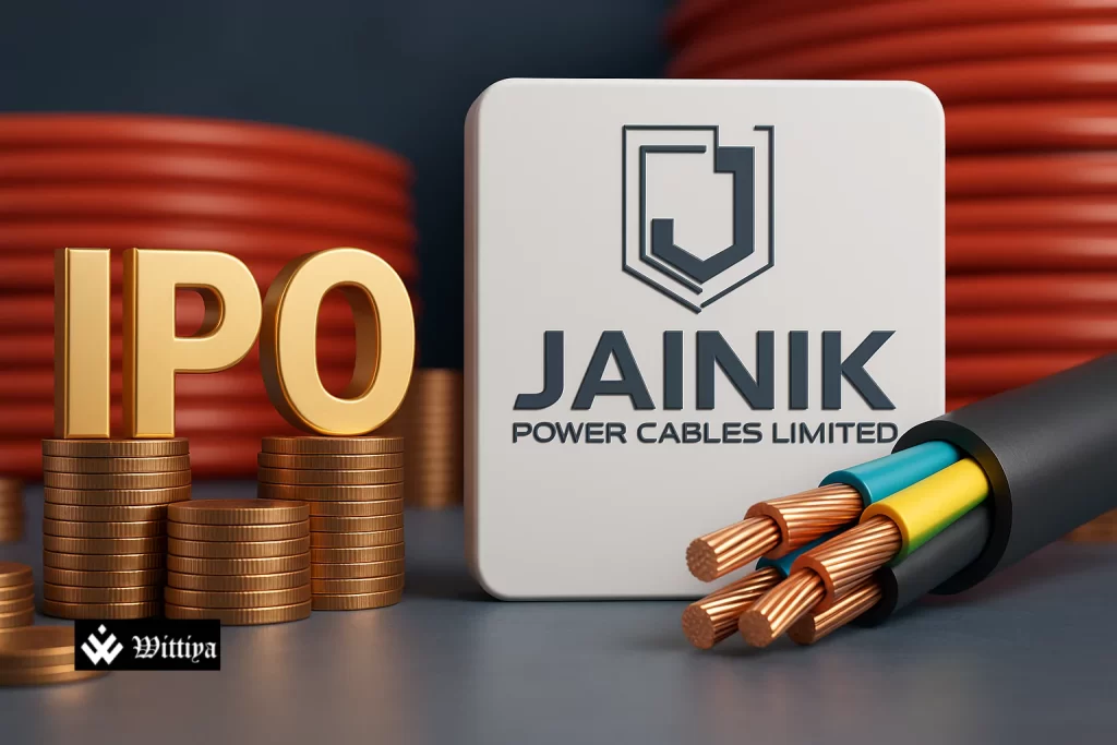 Jainik Power Cables IPO announcement with NSE SME platform logo