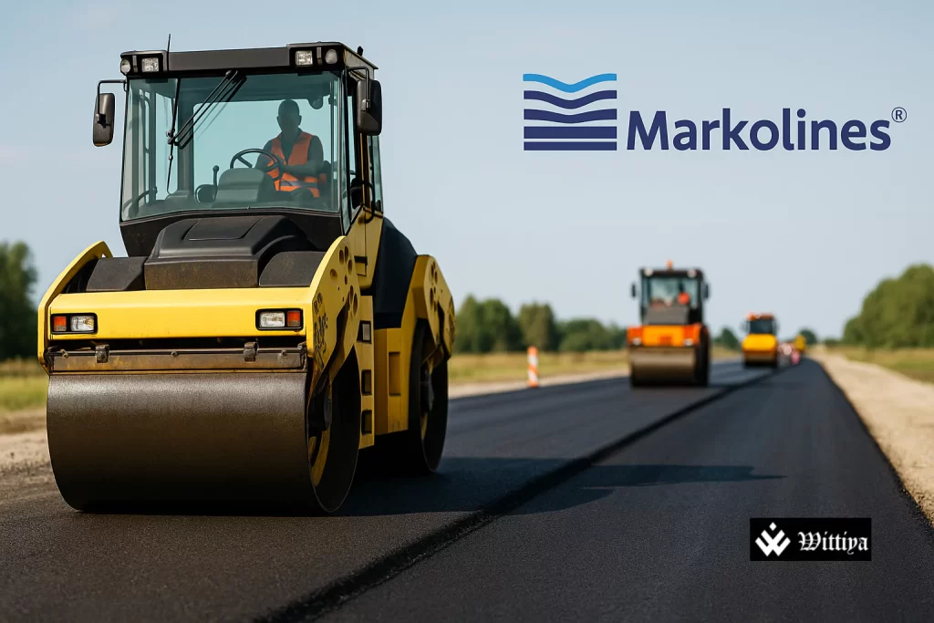 Markolines stock chart showing sharp rise after road maintenance contract win