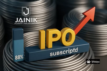Jainik Power Cables IPO banner showing ₹51.3 cr SME issue with aluminium wire rod plant image