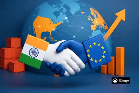 Delegates from India and EU signing FTA chapter agreements in New Delhi