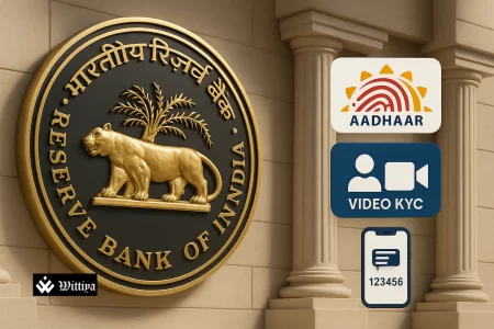 Bank representative and customer completing video KYC verification in India