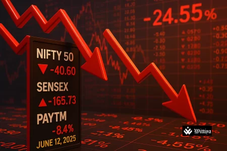 Indian stock exchange traders reacting to global tensions and trade uncertainty