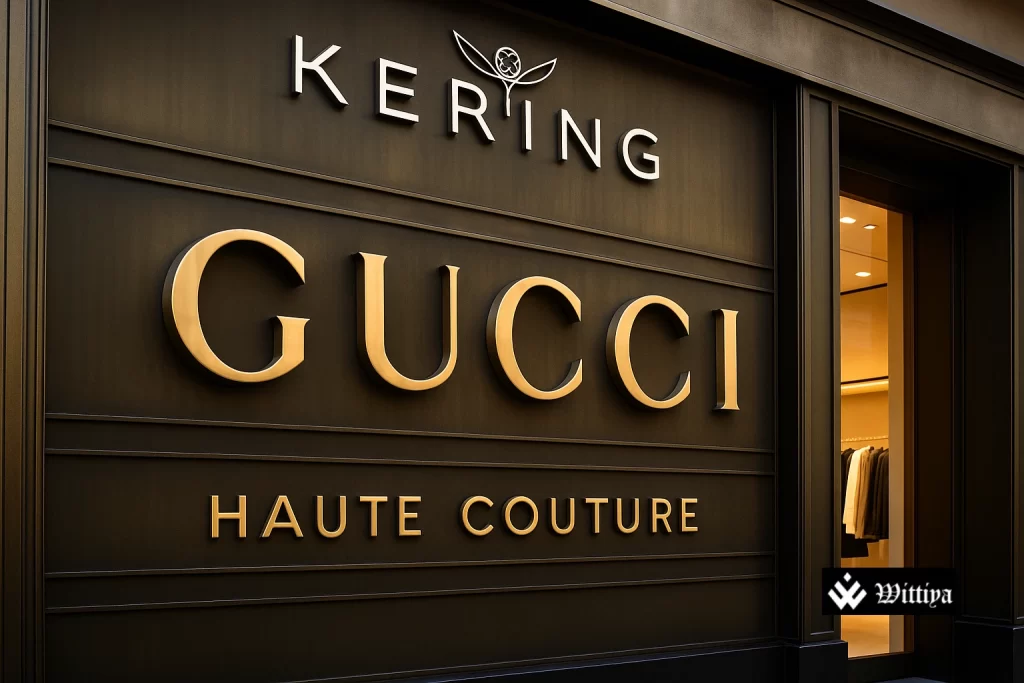 Renault CEO Luca de Meo with Kering logo, symbolizing crossover from automotive to fashion industry