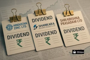 Stock market chart and dividend documents symbolizing June 17 financial declarations and payout strategies