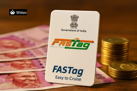FASTag-enabled car at an Indian toll plaza under new annual pass system