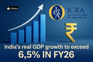 India’s projected GDP growth chart for FY26 crossing 6.5% as forecasted by ICRA