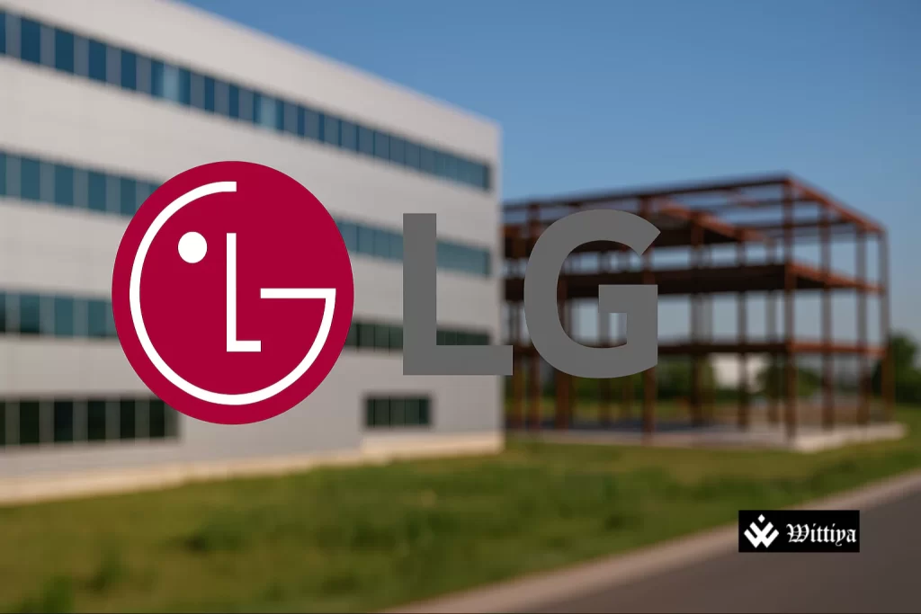 LG India logo displayed at event announcing one of India’s largest IPO launches