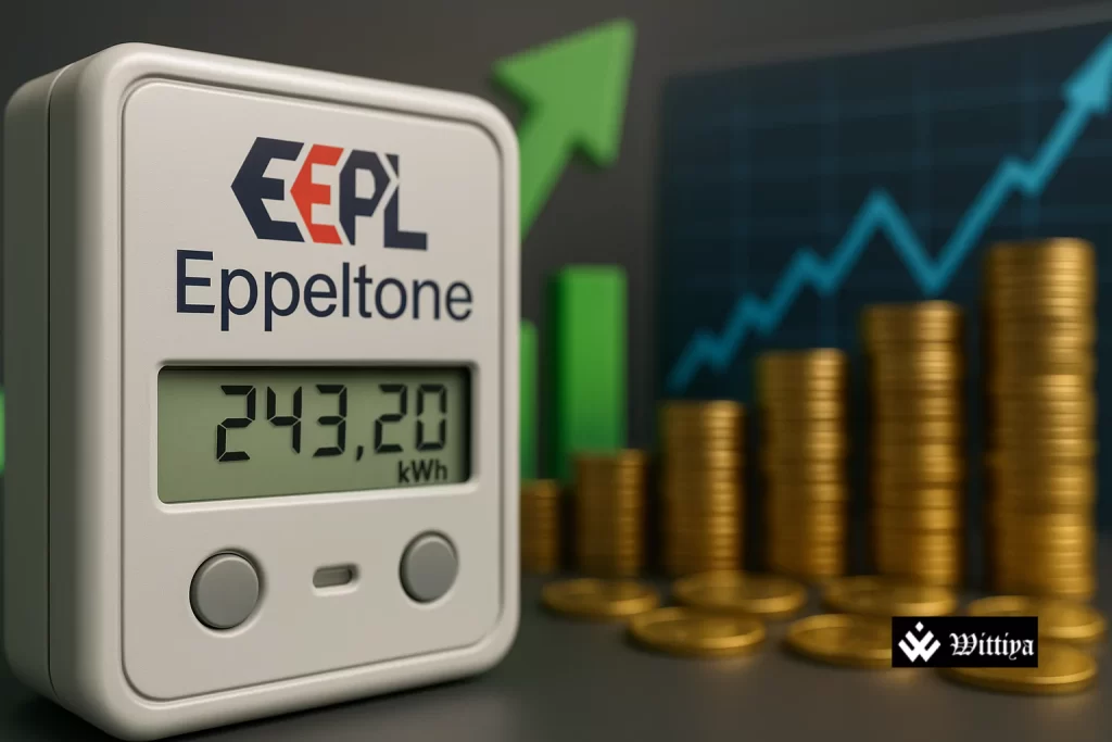 Stock chart showing a sharp rise as a 47-year-old firm delivers 90% returns overnight