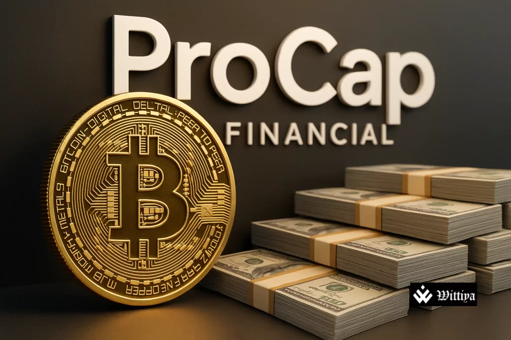 Bitcoin logo with digital banking interface as firm raises $750 million to transform banking