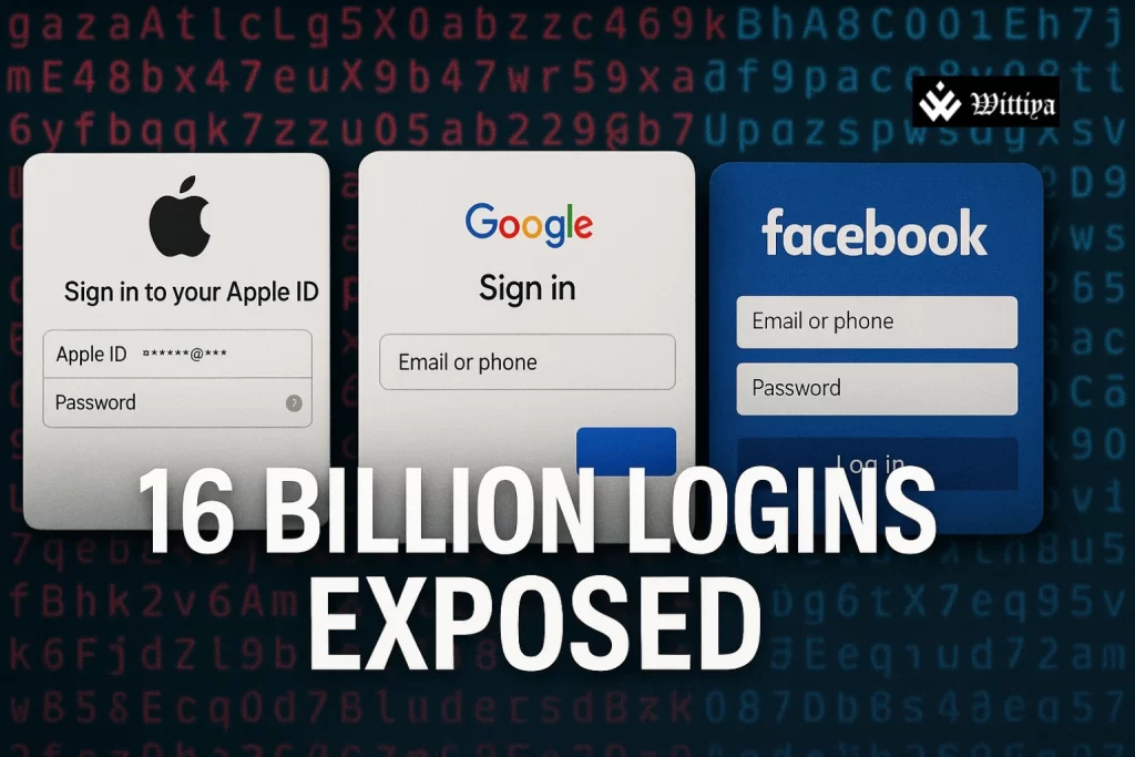 Alert graphic showing Apple, Google, and Facebook logos with a security warning badge