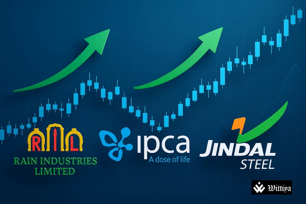 Breakout charts of Jindal Steel, Ipca Labs, and Rain Industries stocks