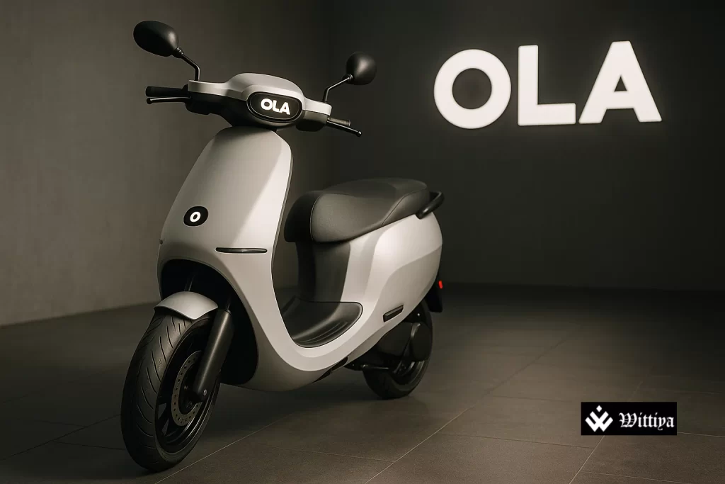 Ola Electric scooters on display amid India’s June EV sales ranking