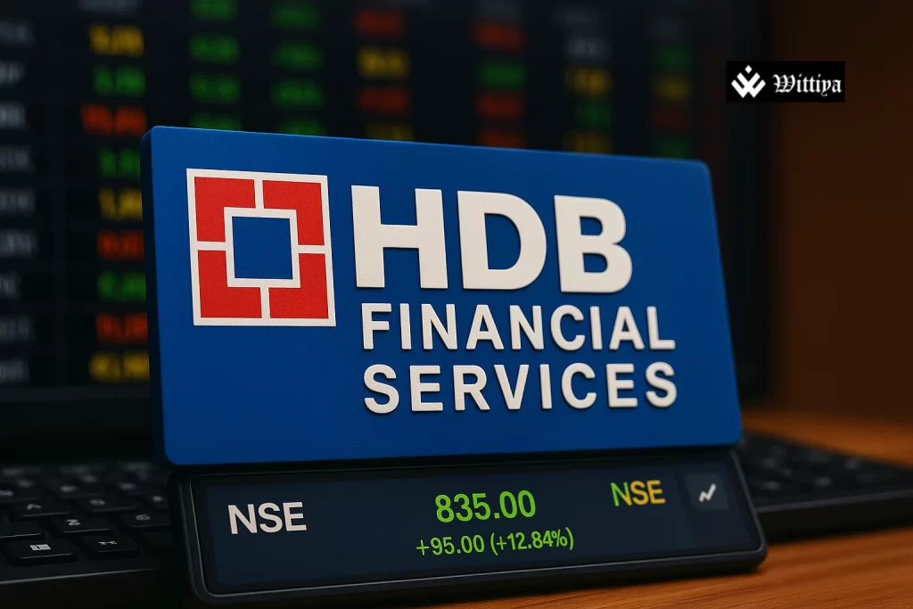 Investors watching HDB Financial stock listing on stock exchange screen
