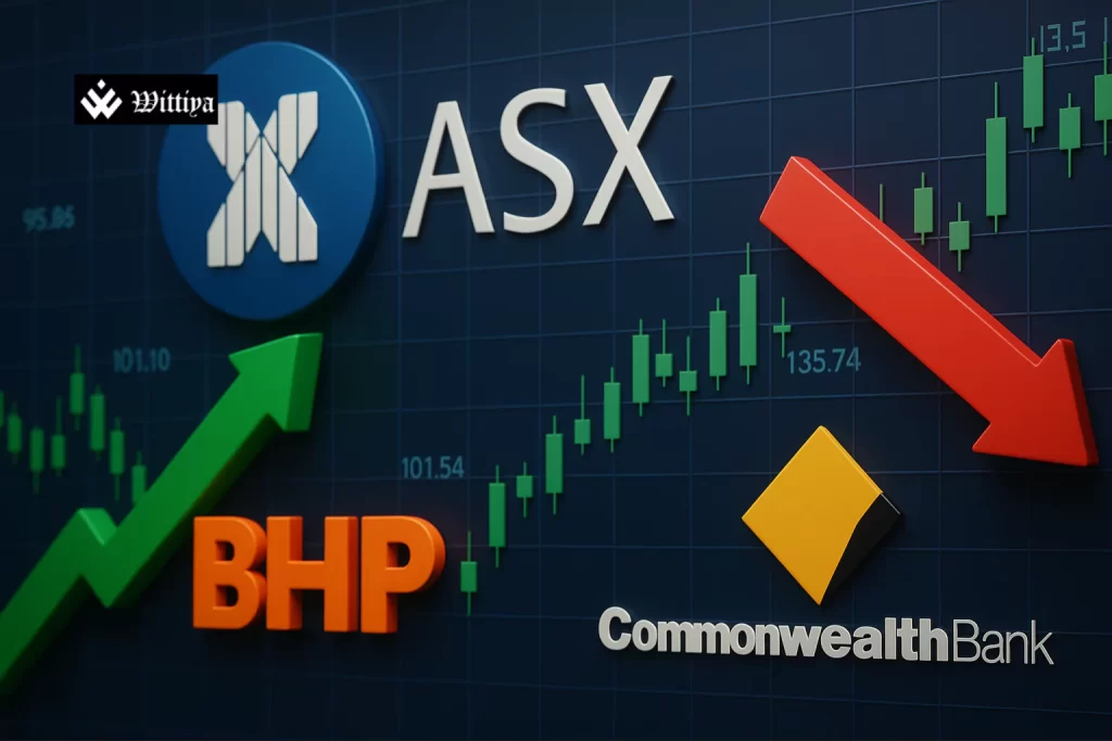 Miners and banking sectors’ stock charts side by side on ASX trading screen