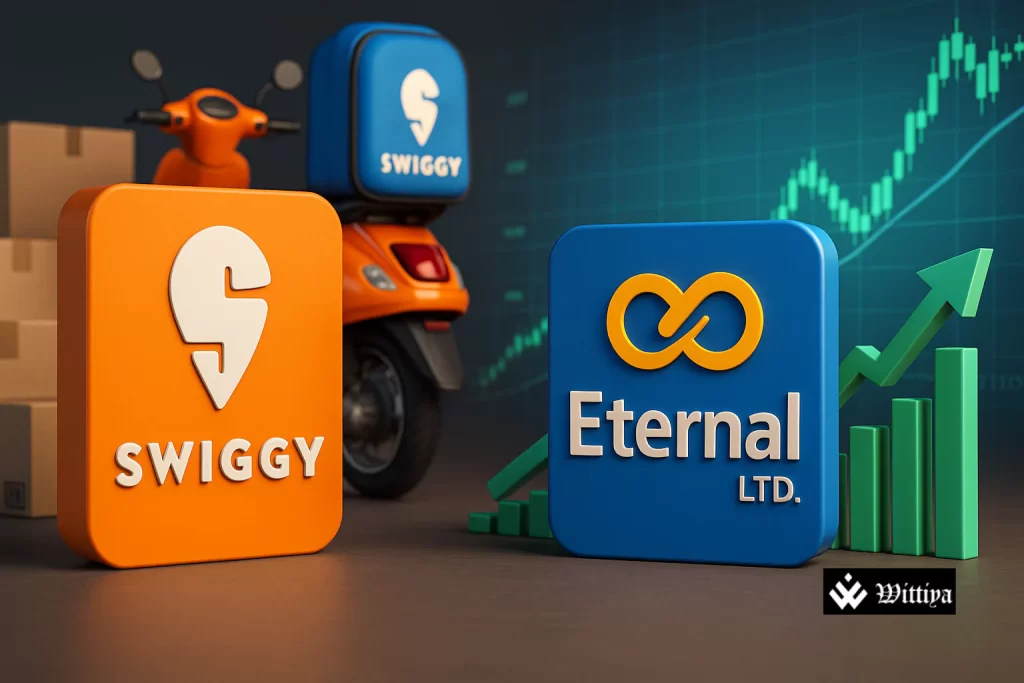 Stock price hitting 52-week high next to shrinking profit margin bars