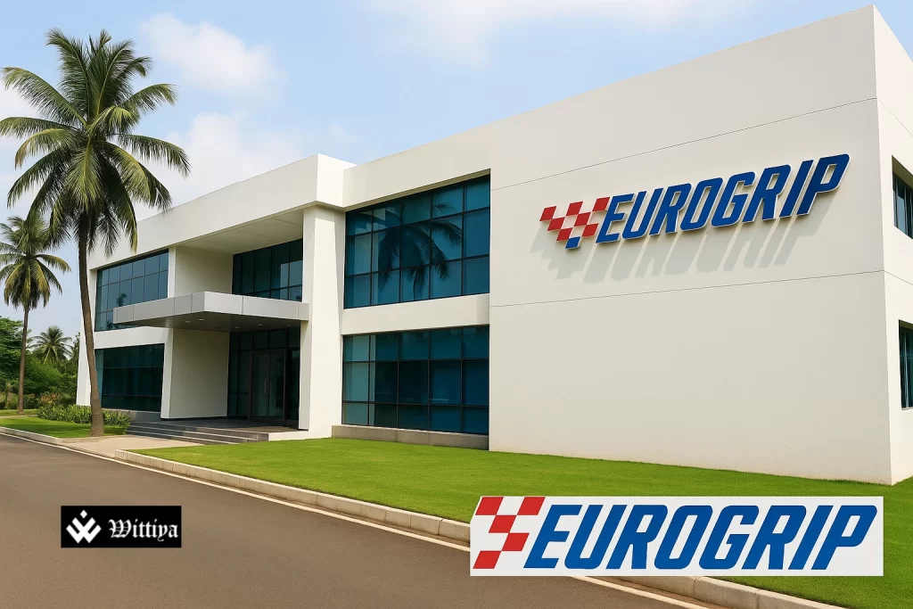 TVS Srichakra logo with stock trading charts showing sudden volume spike