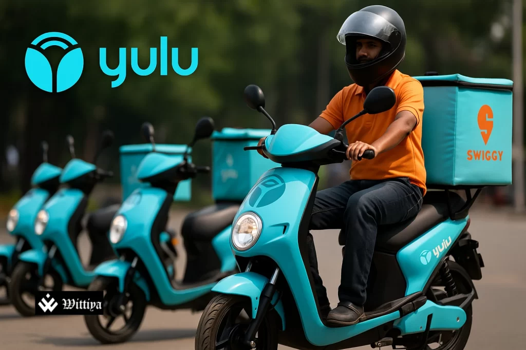 Yulu electric bike used by gig worker for quick commerce delivery in India