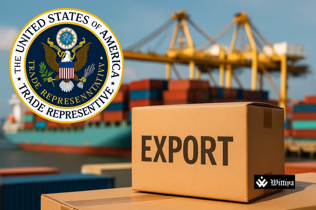 Indian cargo containers at port ready for export to the US