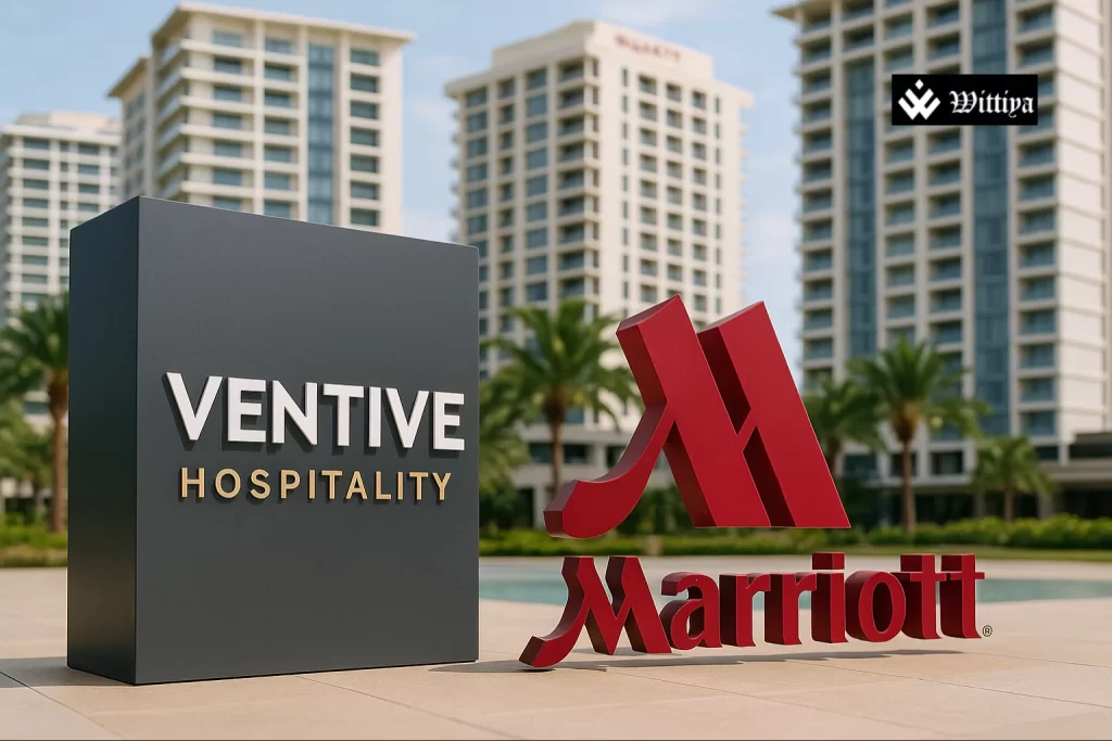 Marriott and Ventive officials announcing new hotel projects in India