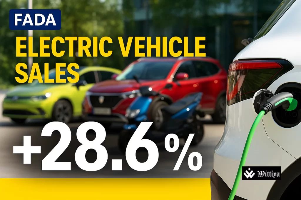 Electric vehicles on Indian roads with rising sales chart