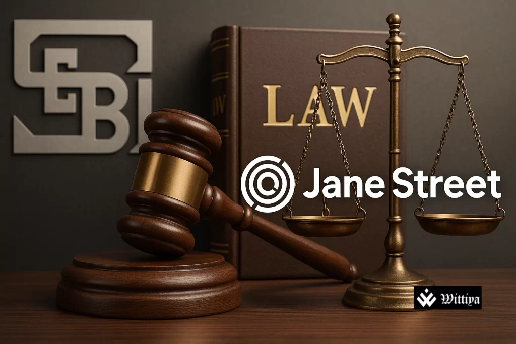 Jane Street and SEBI logos with arbitrage trading concept and Indian stock market backdrop