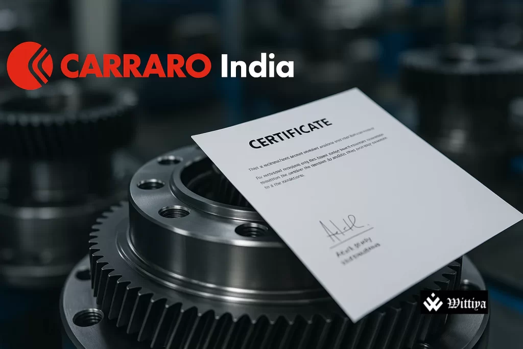 Carraro logo with SEBI emblem and shareholder documents