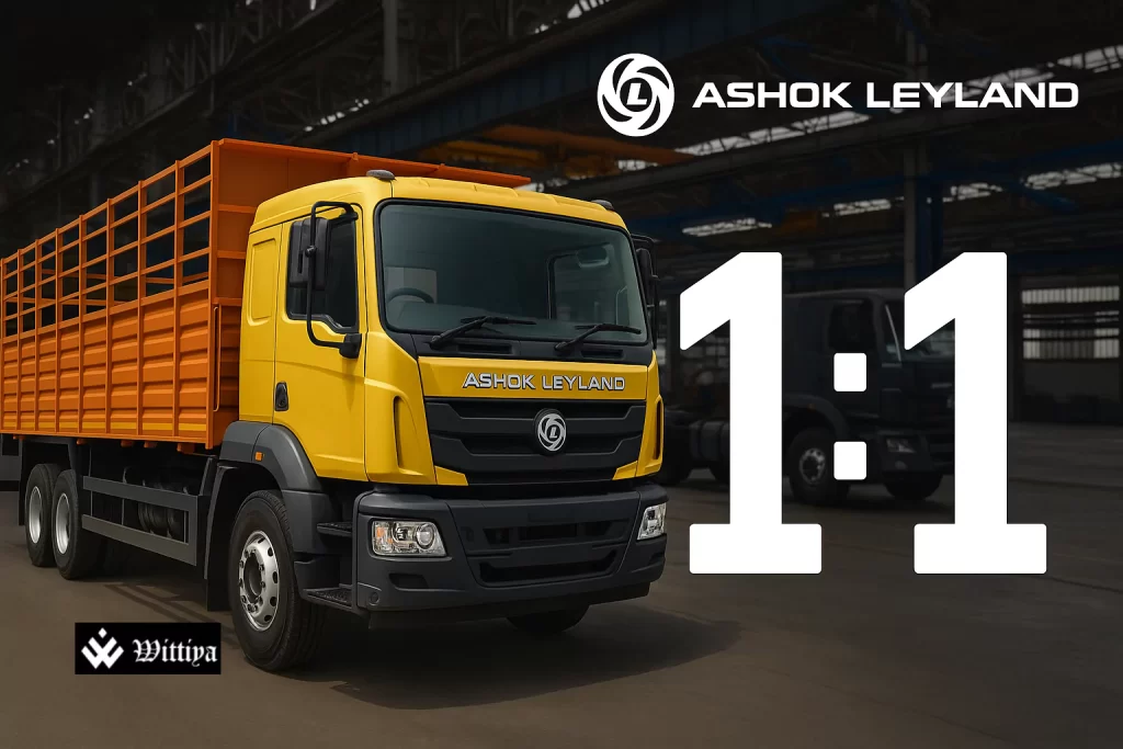 Ashok Leyland announces 1:1 bonus and ₹1,248 crore dividend, stock gains attention
