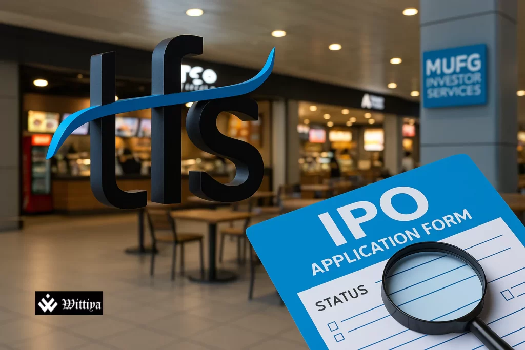 Smartphone displaying IPO allotment status for travel food services company