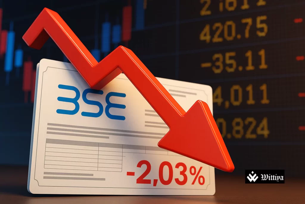 BSE building with falling stock graph despite strong earnings growth