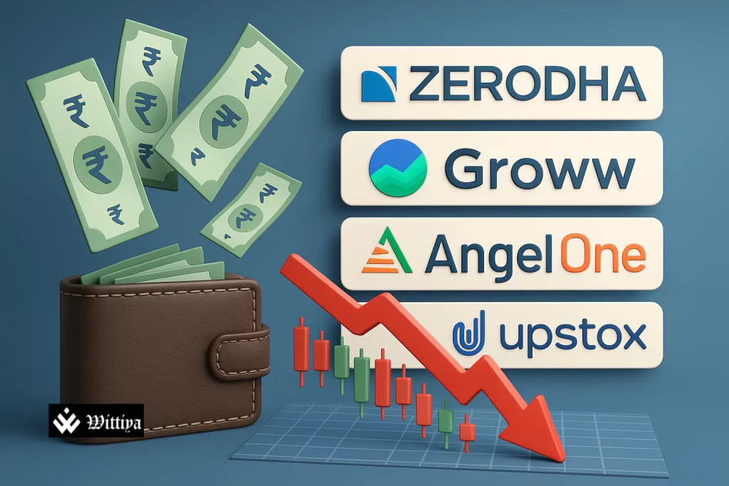 Illustration of UPI payment app icons on a smartphone with global map and rising transaction graph in background