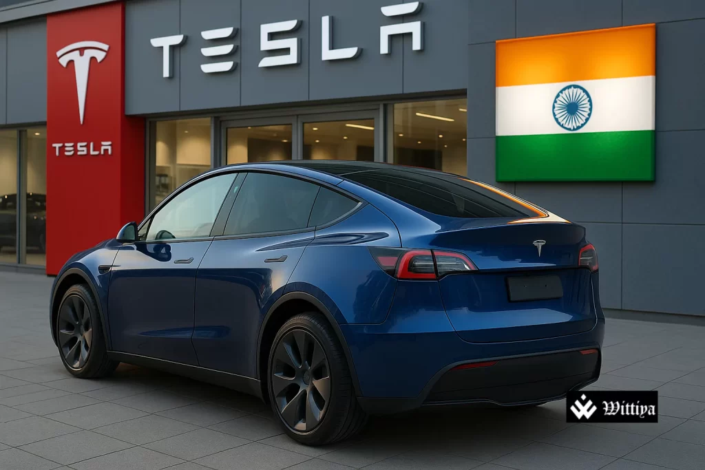 Tesla Model Y charging at station in India as EV revolution gains momentum