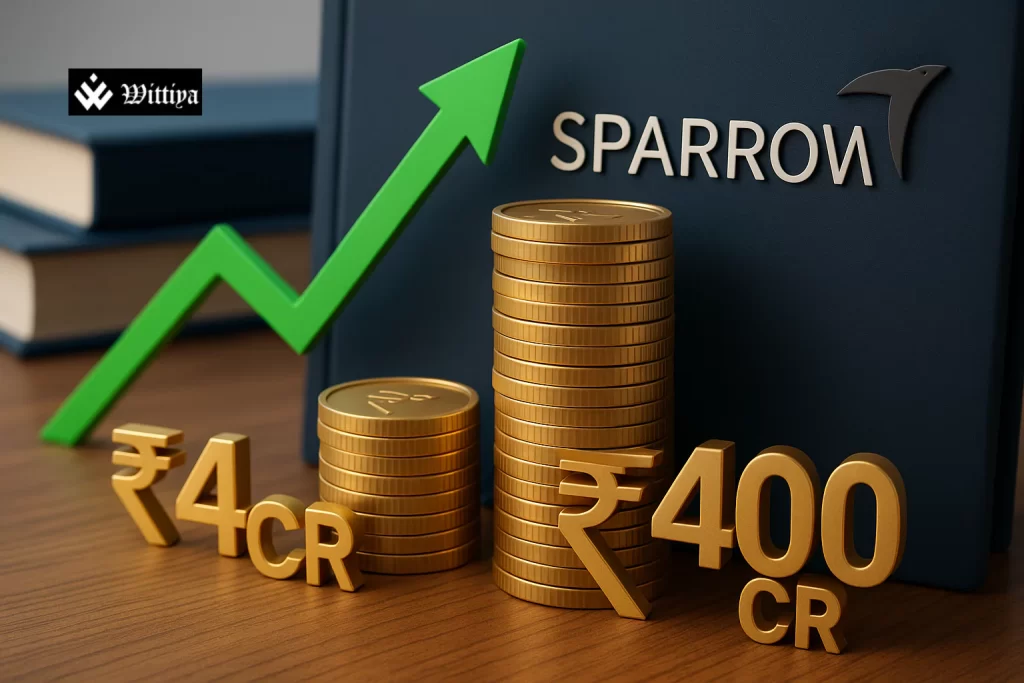 Sparrow Capital portfolio chart showing growth from ₹4 Cr to ₹400 Cr