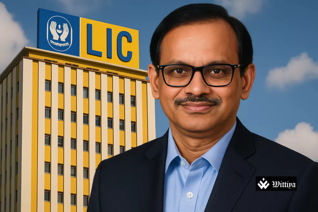 LIC logo and R Doraiswamy portrait signifying new full‑term CEO appointment