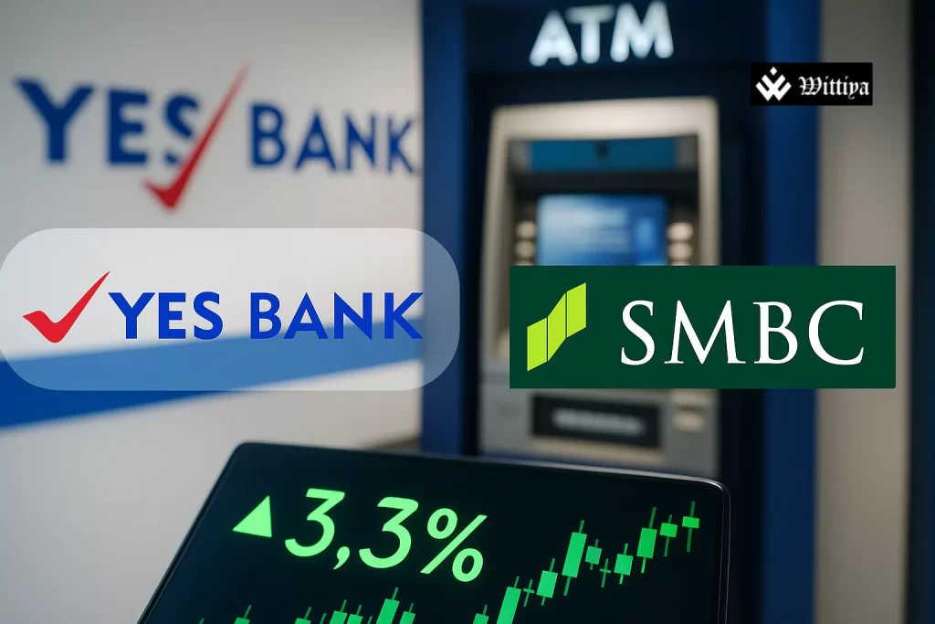 YES Bank logo with Japanese flag and rising financial graph