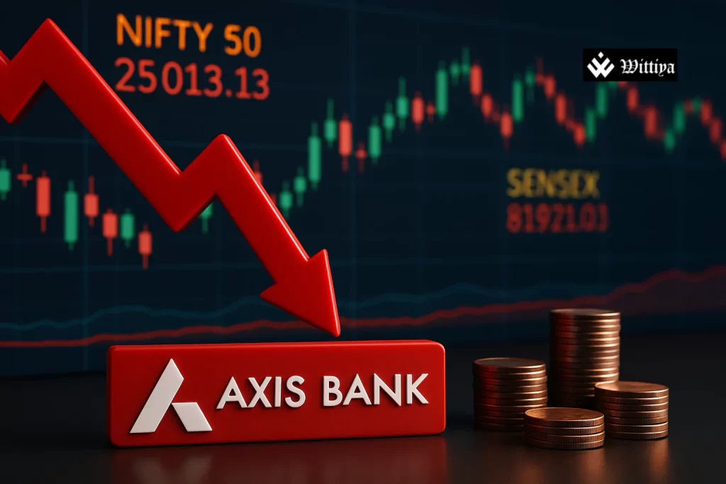 Investor staring at declining financial sector stock chart with bank report highlighted in overlay