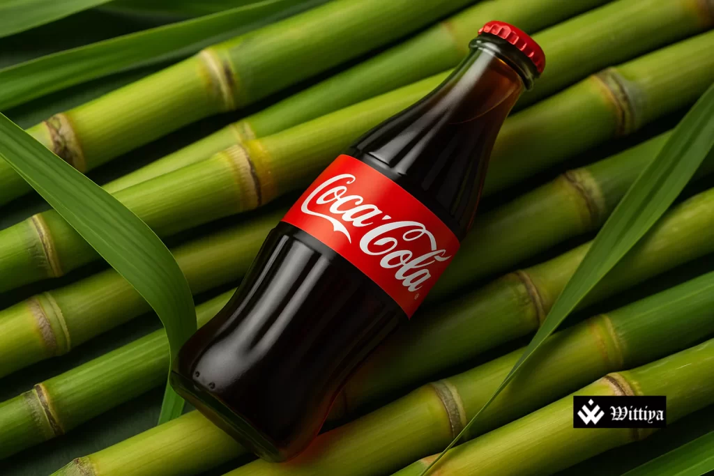 Donald Trump holding a Coca-Cola can with questioning expression