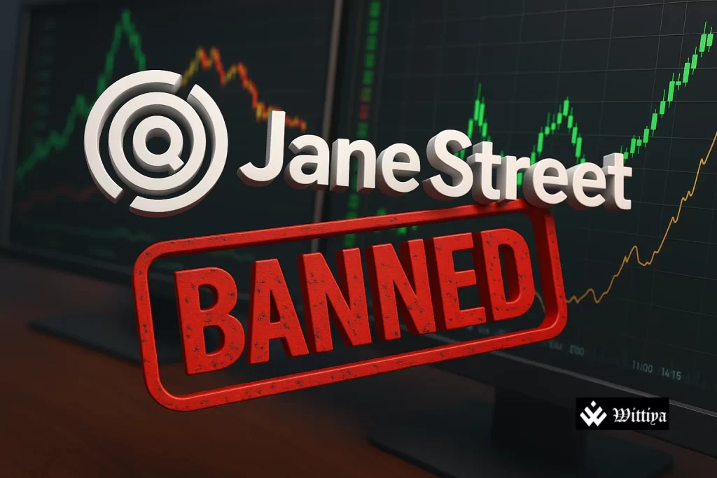 SEBI headquarters building with Jane Street logo overlay and ₹4,843 Cr text