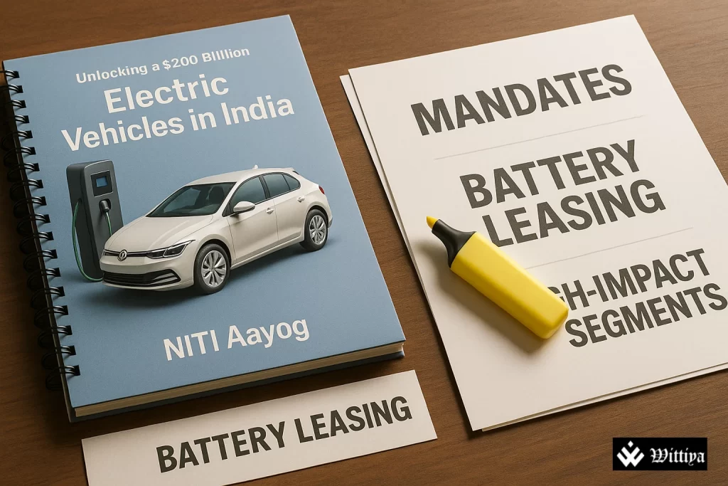 NITI Aayog EV strategy 2025 report with focus on mandates and battery leasing