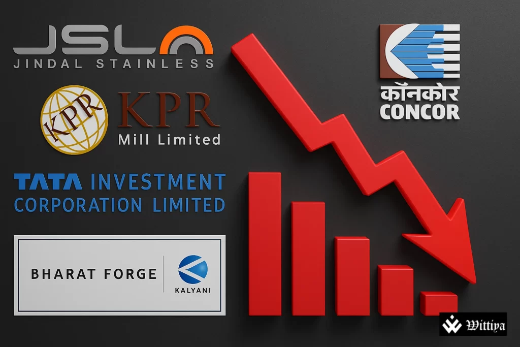Jindal Stainless, KPR Mill and other midcap companies see share dip despite strong Q1 FY26 earnings.