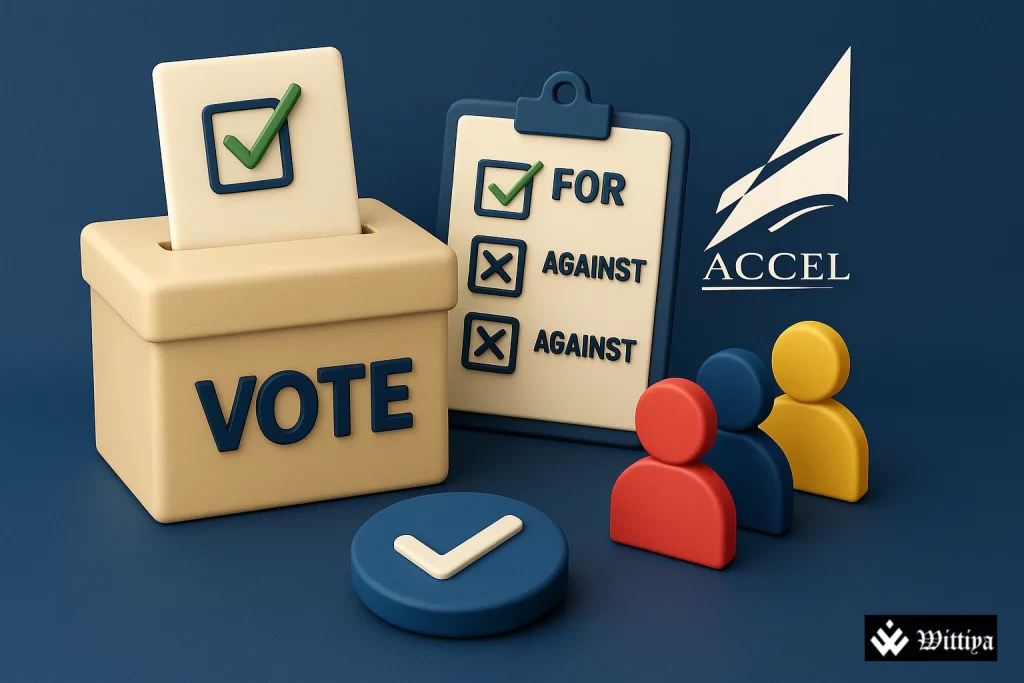 Accel Limited EGM voting results announcement, shareholders approve special resolution.