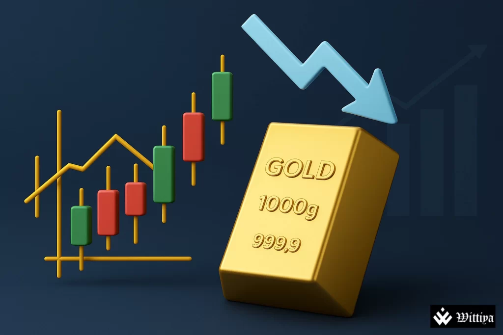 MCX Gold prices chart showing market dip ahead of inflation data release.