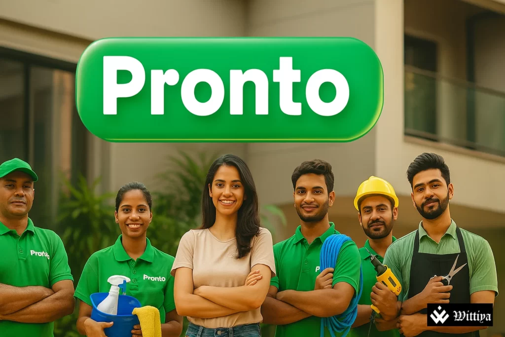 Pronto founder Anjali Sardana with service professionals post-domicile shift and funding announcement