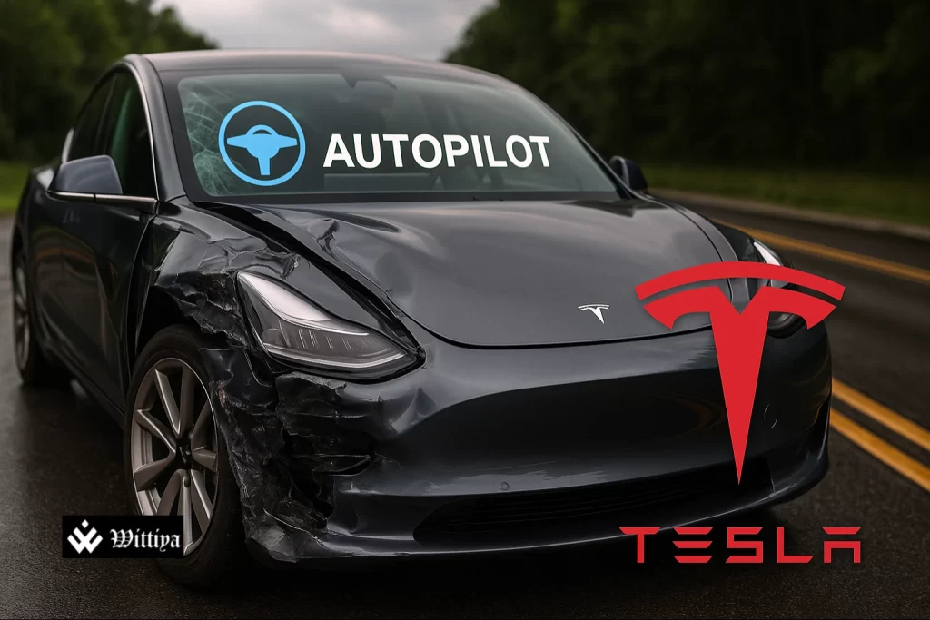 Tesla car with Autopilot system in focus after court verdict impacts autonomous vehicle industry