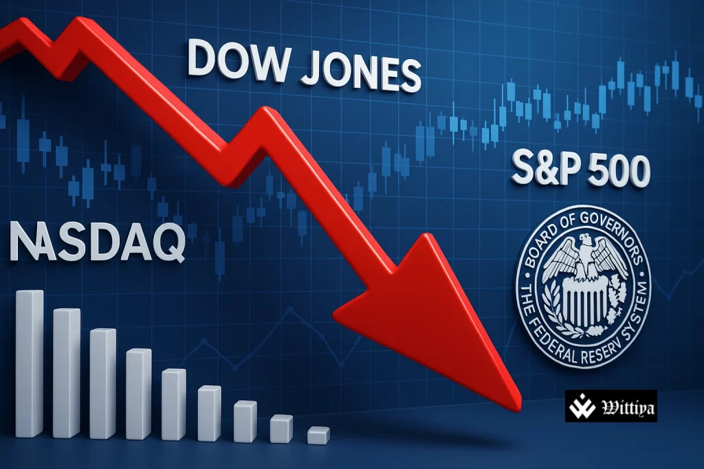 Wall Street sign with falling stock chart in background reflecting U.S. economic instability