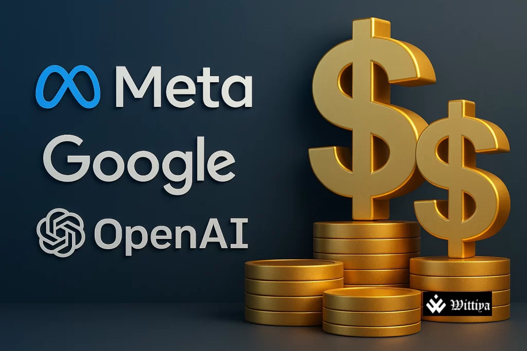 Young tech entrepreneurs in their 20s leading innovation with laptops and futuristic interfaces