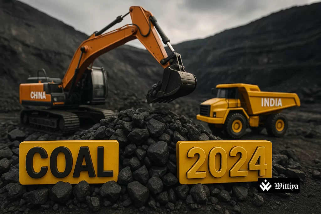 Smoke rising from coal power plants in China with Earth in the background symbolizing climate impact