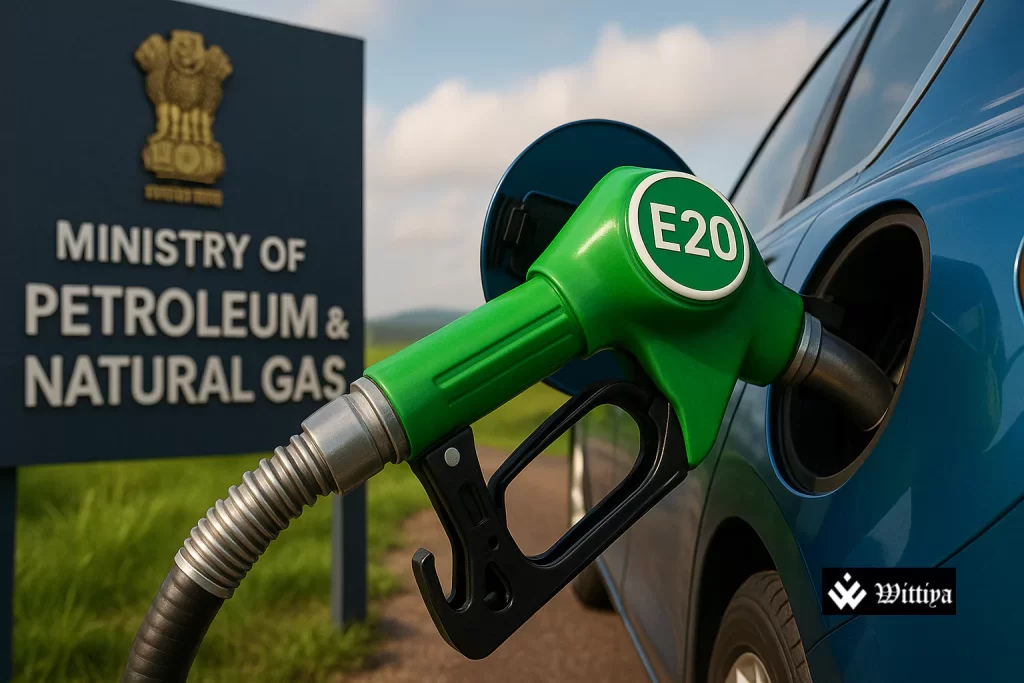 Polluted urban traffic in India highlighting cars emitting exhaust against a smoggy skyline