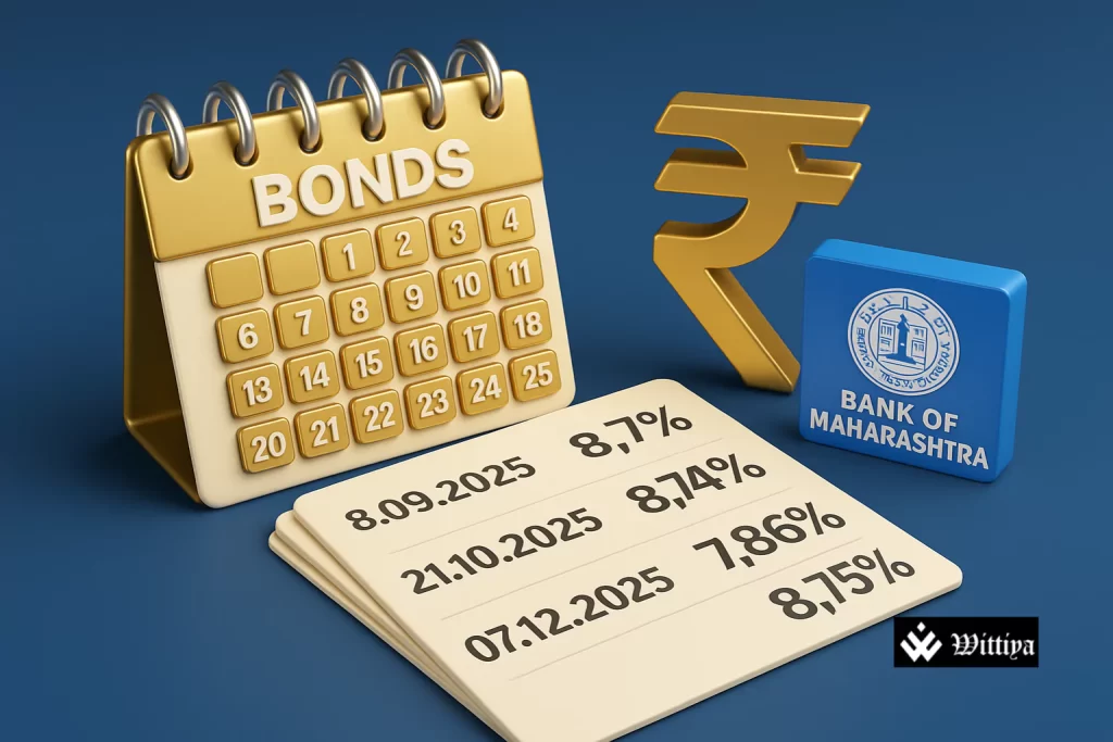 Representative image showing Bank of Maharashtra and scheduled bond interest payments